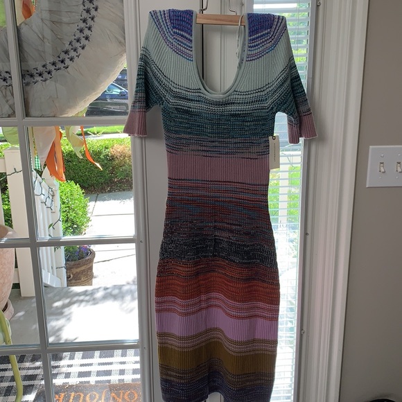ANTHROPOLOGIE Striped Knit Midi Dress - Picture 3 of 7